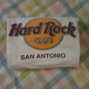 Hard Rock Cafe San Antonio White and Orange Tee Vintage 90s